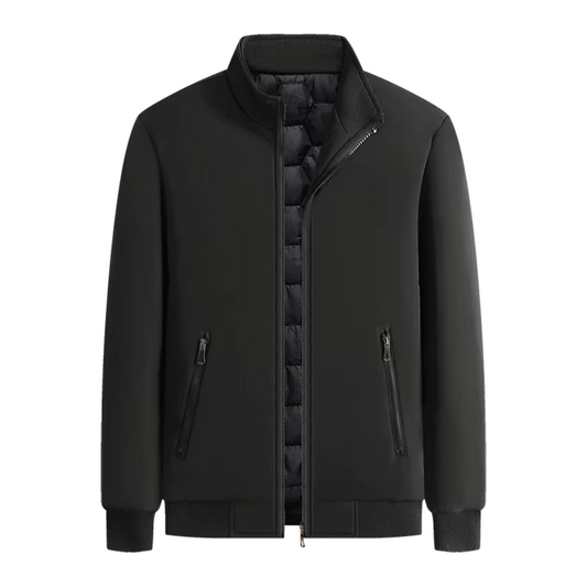 Herren Winterjacke mit Fütterung - Warm & Modern - Schwarz