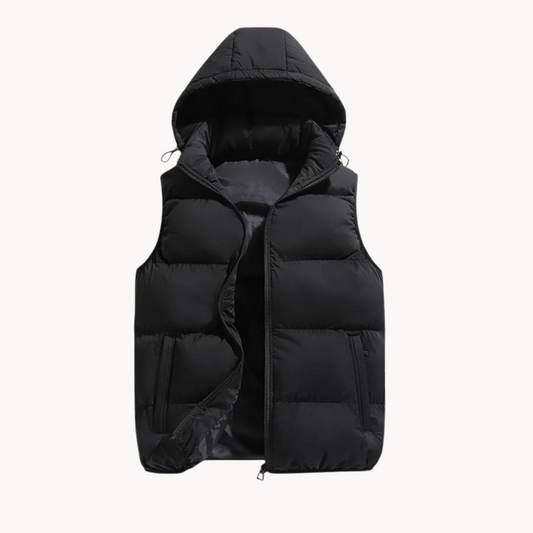 Herren Kapuzenweste im Casual Look - schwarz