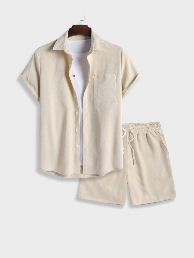 Herren Corduroy-Set für den Sommer - beige