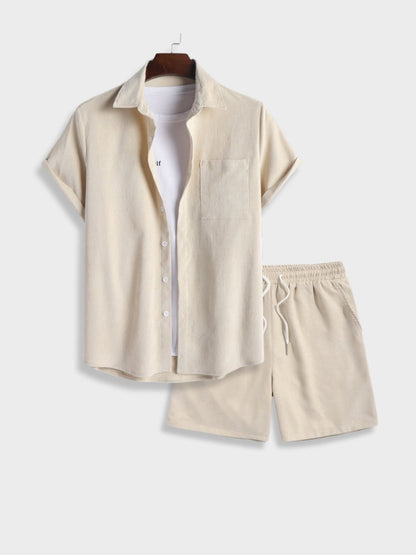 Herren Corduroy-Set für den Sommer - beige