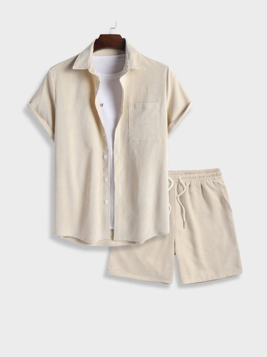 Herren Corduroy-Set für den Sommer - beige