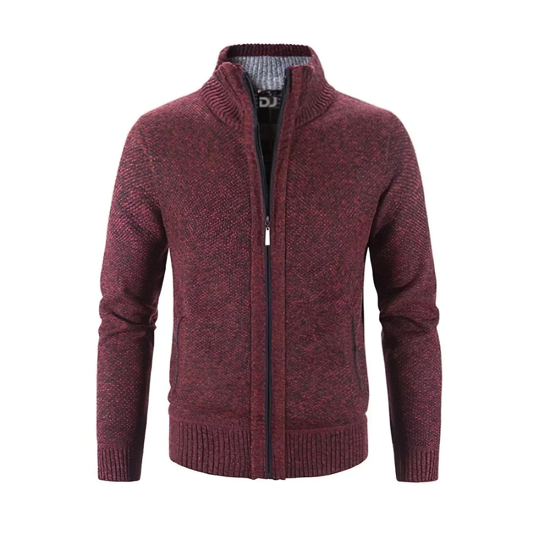 Herren Strickjacke als offener Cardigan - rot