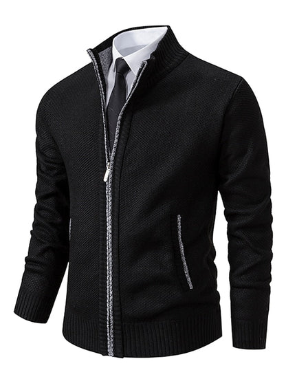 Herren Strickjacke als offener Cardigan - schwarz