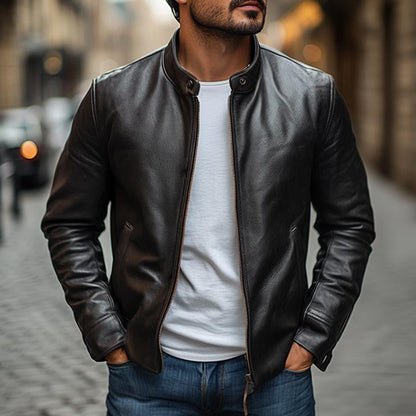 Herren Steppjacke mit Stehkragen im Übergangsstil - schwarz