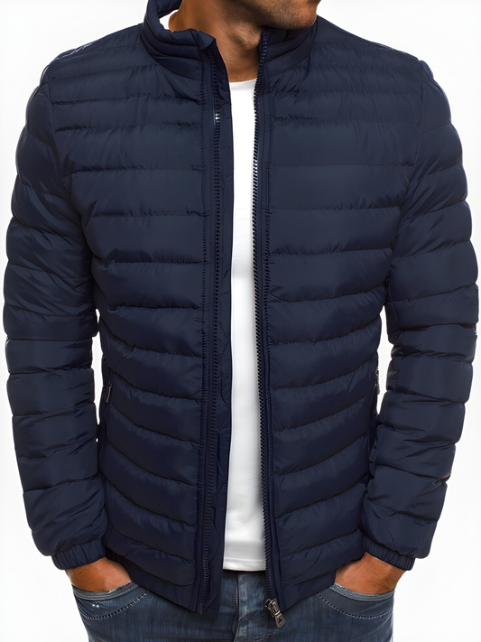 Herren Steppjacke im Übergangsstil mit Steppnähten - marine-blau