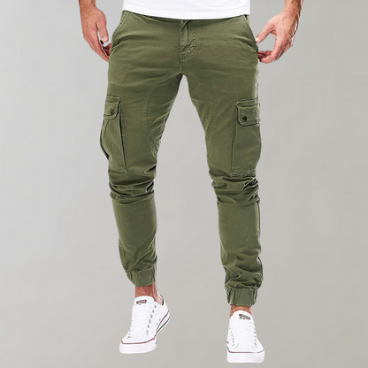 Herren Cargohose mit elastischem Bund - grün