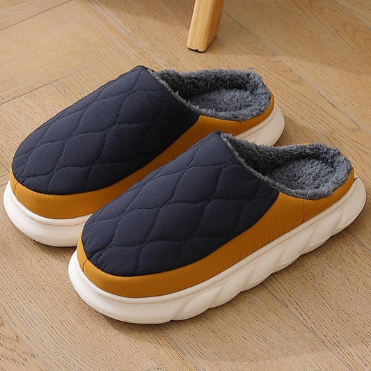 Winterpantolette Herren für Innenbereich - marine-blau