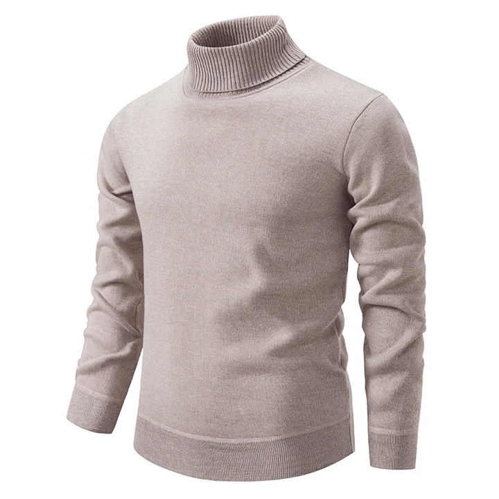 Rollkragenpullover Herren im Slim Fit - beige