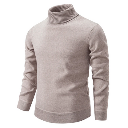 Rollkragenpullover Herren im Slim Fit - beige