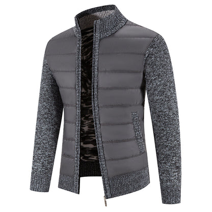 Strickpullover Herren mit Stehkragen - dunkelgrau