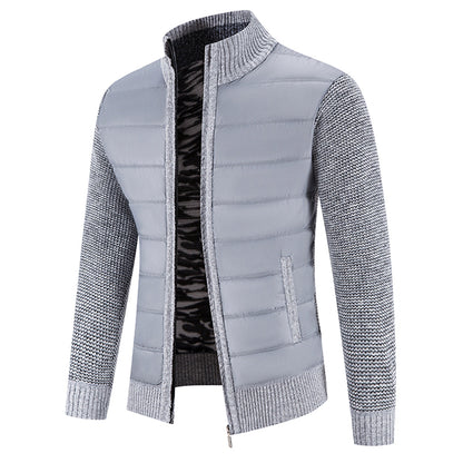 Strickpullover Herren mit Stehkragen - hellgrau