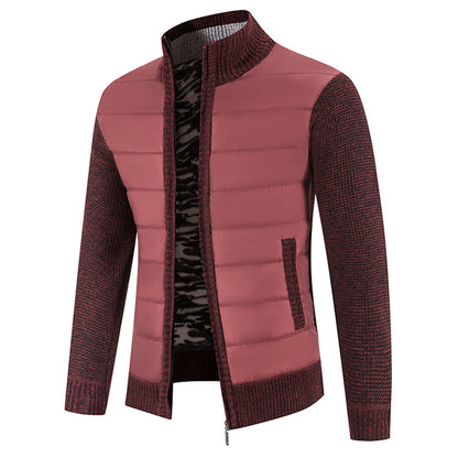 Strickpullover Herren mit Stehkragen - burgunderrot