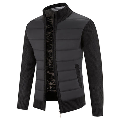 Strickpullover Herren mit Stehkragen - schwarz
