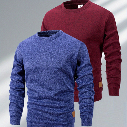 Herren Pullover im Casual-Stil für den Winter - blau + rot