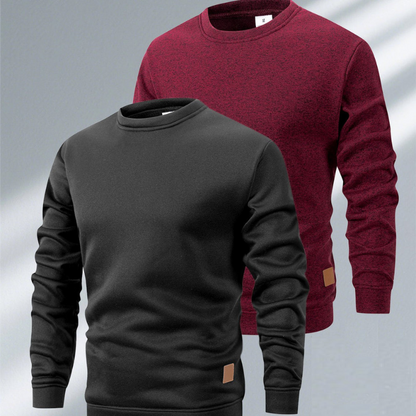 Herren Pullover im Casual-Stil für den Winter - schwarz + rot