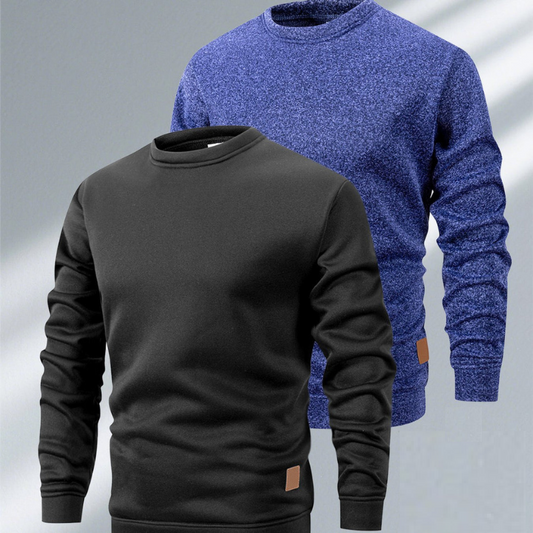 Herren Pullover im Casual-Stil für den Winter - schwarz + blau