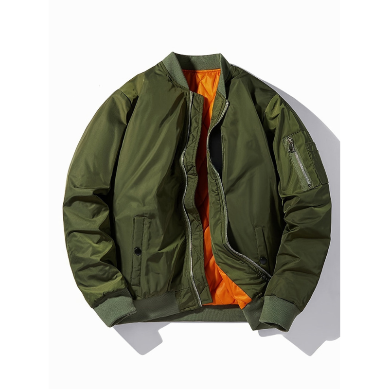 Herren Bomberjacke im Vintage Stil - grün