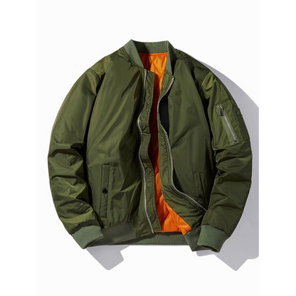 Herren Bomberjacke im Vintage Stil - grün