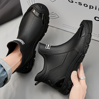 Herren Slip-On Winterboots ohne Schnürung - schwarz