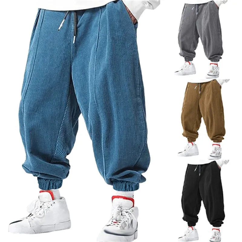 Herren Cordhose im weiten Harem Stil