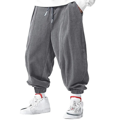 Herren Cordhose im weiten Harem Stil - grau