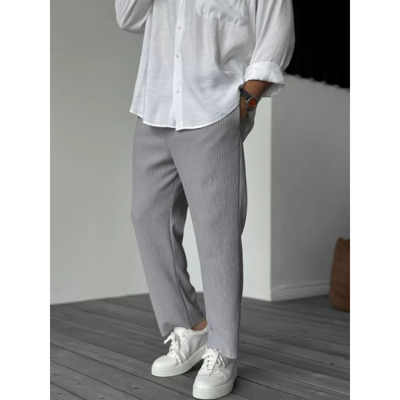 Herren Cordhose mit lockerer Passform - grau