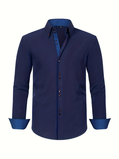 Herren Hemd mit Stretch-Anteil - marineblau