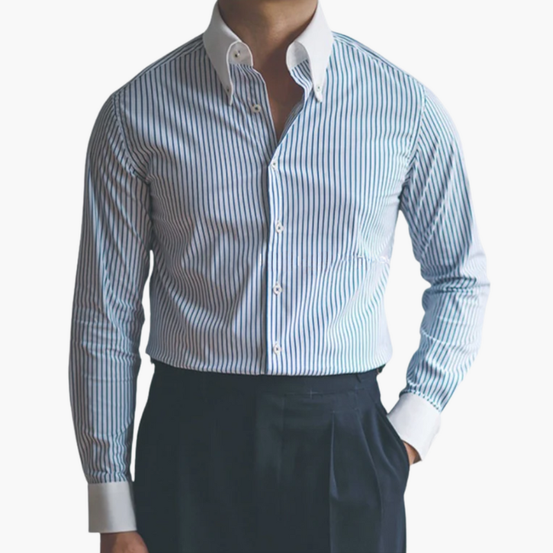 Herren Hemd mit Streifenmuster - blau