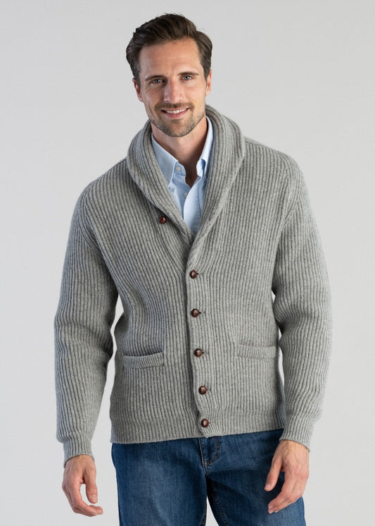 Herren Cardigan im Herbst Look - grau