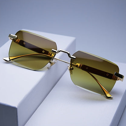 Herren Sonnenbrille mit eckigem Metallrahmen - braun