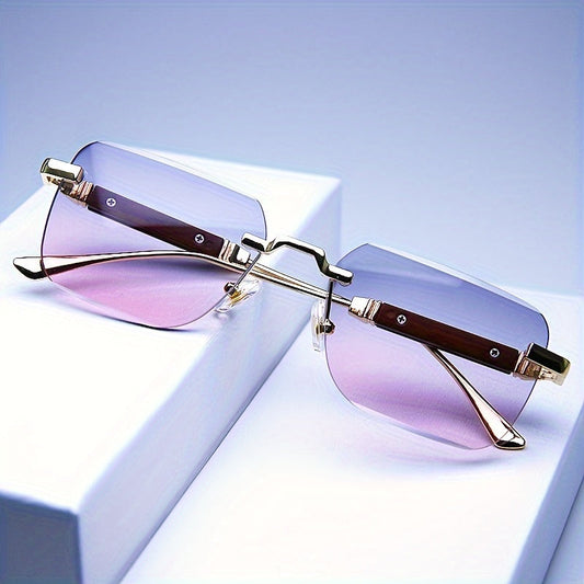 Herren Sonnenbrille mit eckigem Metallrahmen - rosa