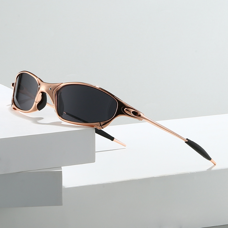 Herren Sonnenbrille mit verspiegelten Gläsern und Metallrahmen - schwarz