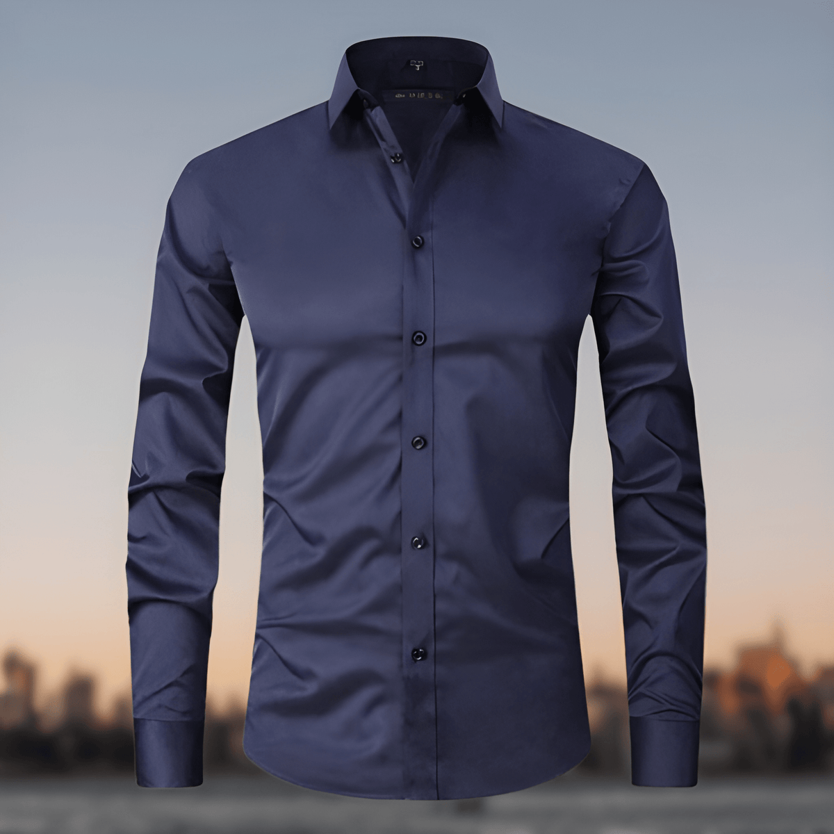 Herren Hemd als Slim Fit Bluse - marine-blau