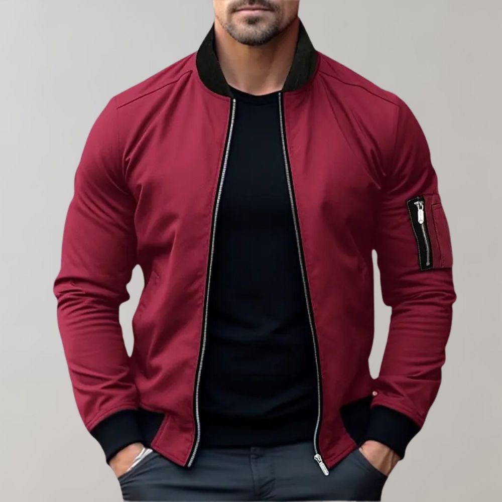 Herren Übergangsjacke im Windbreaker-Stil - rot