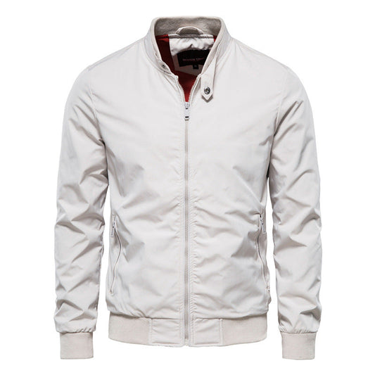 Herren Steppjacke mit hohem Stehkragen - weiß