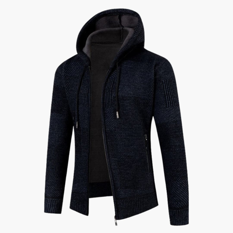 Herren Cardigan mit Strickstruktur - marineblau