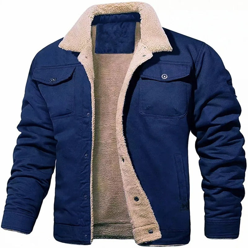 Winterjacke Herren in moderner Passform - marineblau