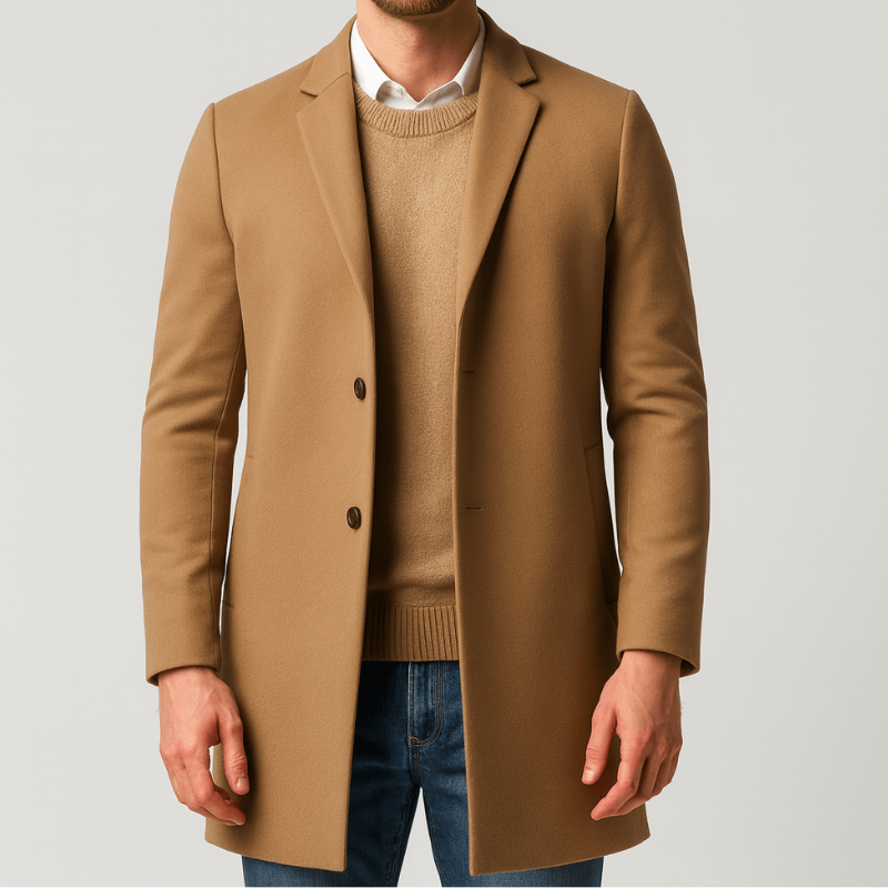 Herren Trenchcoat im klassischen Look - khaki