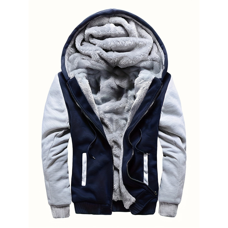 Jacke Herren im Casual Look mit Futter - grau-blau