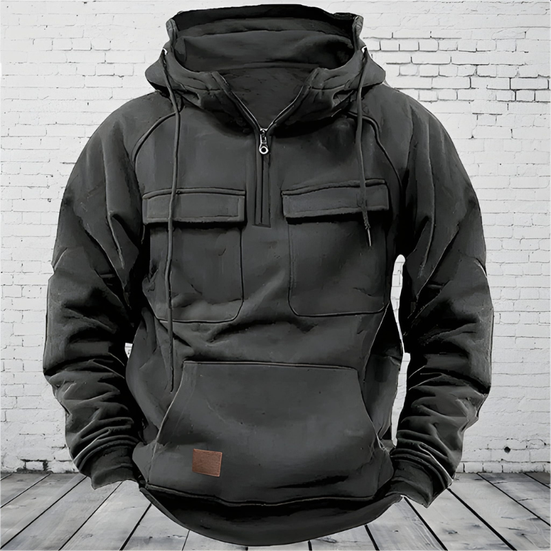Herren Übergangsjacke mit Kapuze - grau