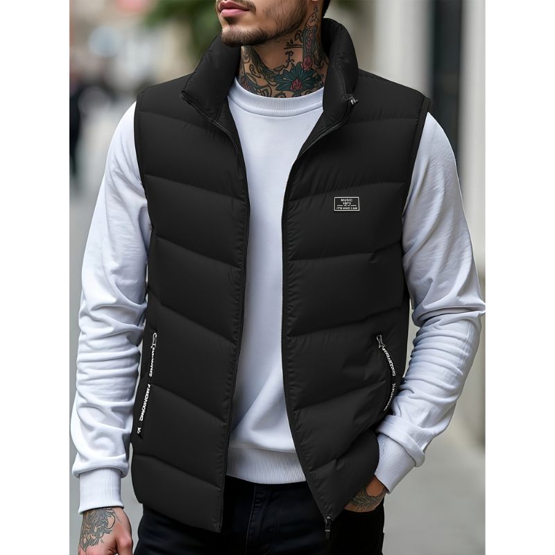 Herren Weste ohne Ärmel im Casual-Stil - schwarz