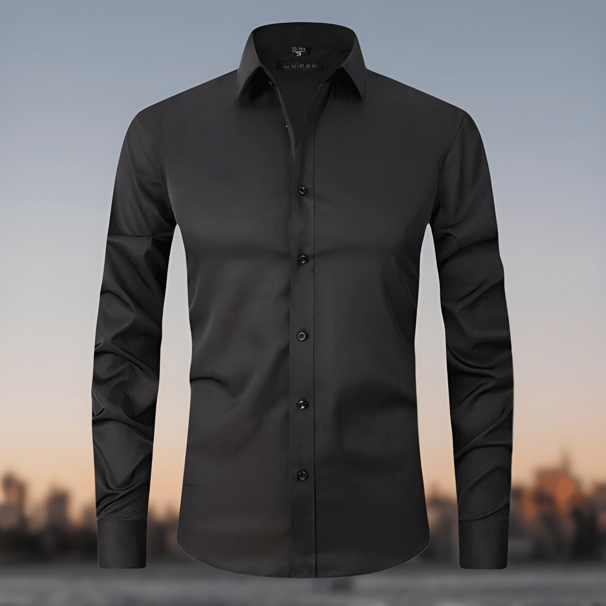 Herren Hemd als Slim Fit Bluse - schwarz