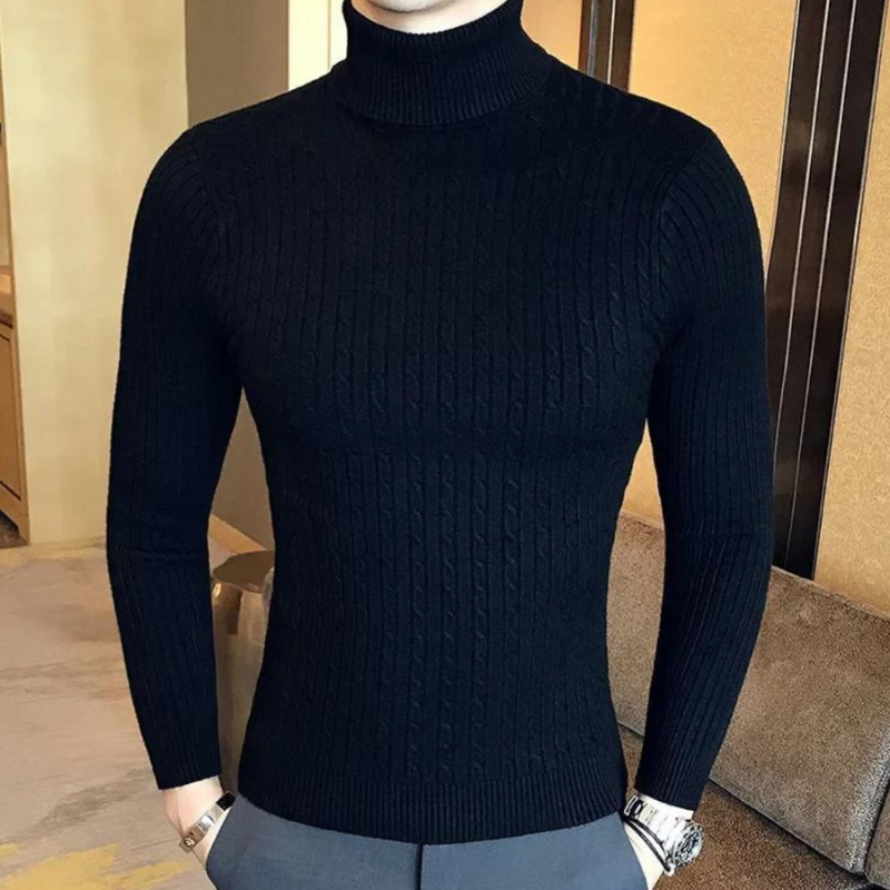 Herren Rollkragenpullover im schlichten Basic-Schnitt