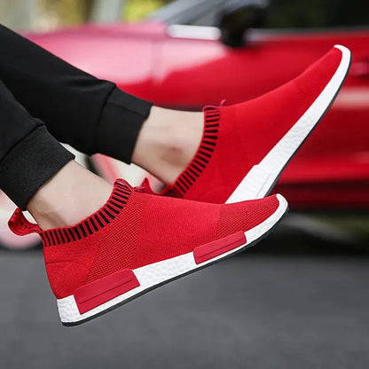 Herren Sneakers mit flexiblem Strickdesign - rot