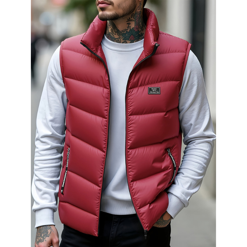 Herren Weste ohne Ärmel im Casual-Stil - rot