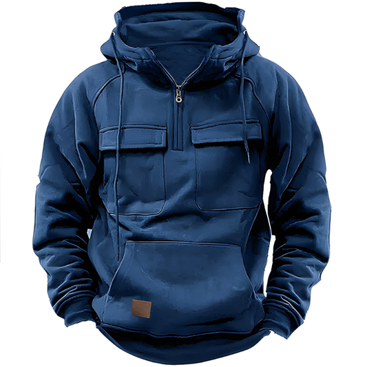 Herren Übergangsjacke mit Kapuze - meerblau