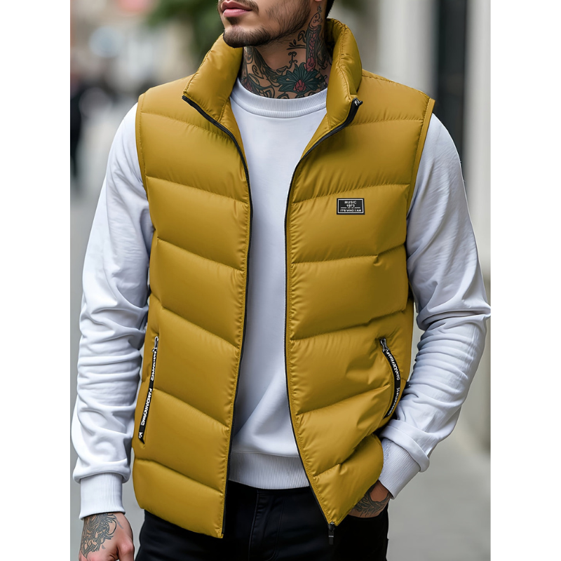 Herren Weste ohne Ärmel im Casual-Stil - gelb