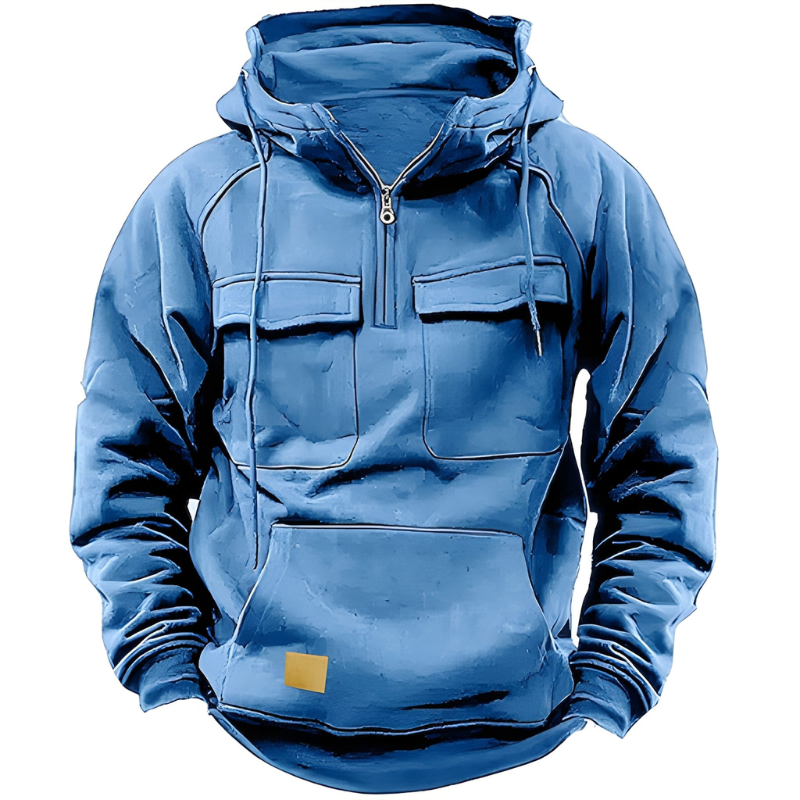 Herren Übergangsjacke mit Kapuze - hellblau