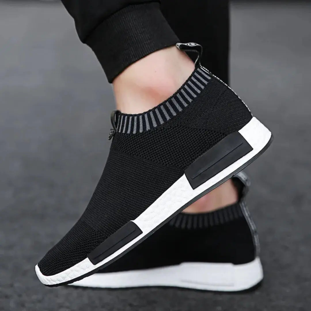 Herren Sneakers mit flexiblem Strickdesign - schwarz