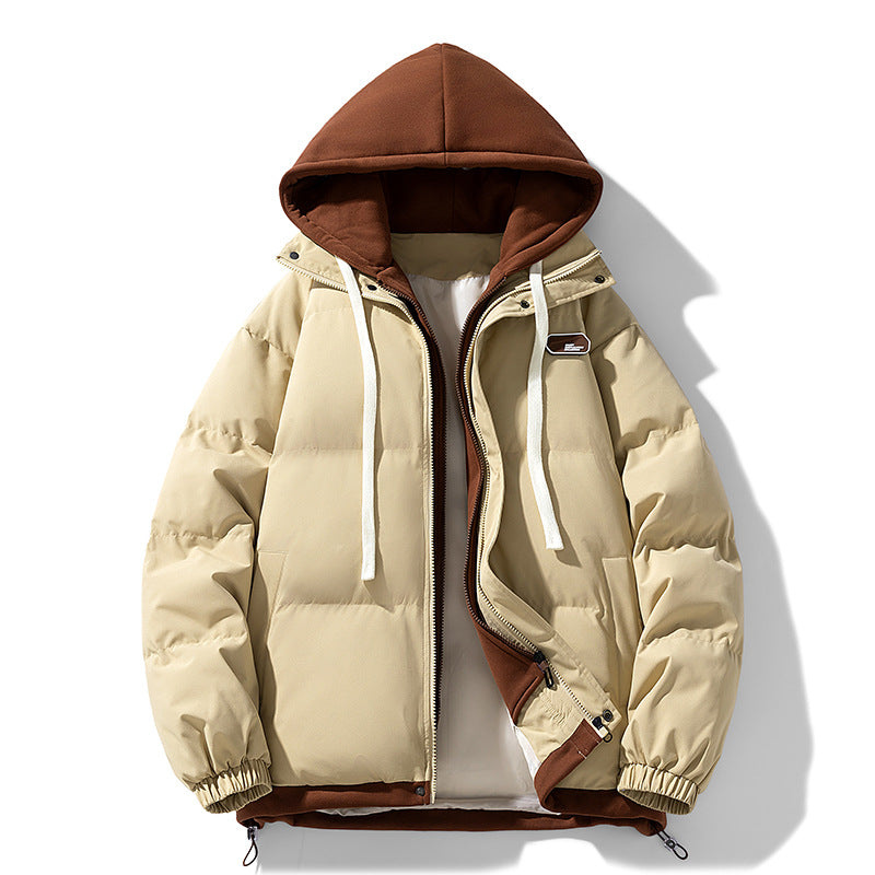 Herren Winterjacke mit Kapuze im Streetwear-Stil - khaki